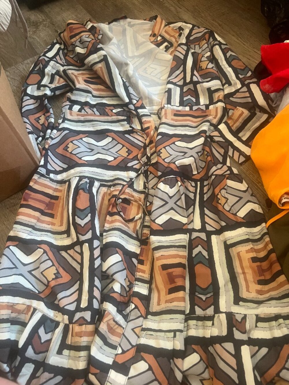 Madison & Park Geo print dress size XS
